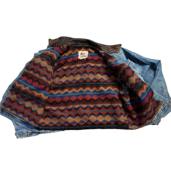 Vintage International Denim Trucker’s Jacket‎ Wool Blend Liner Rainbow Fed  XXL - Picture 4 of 6